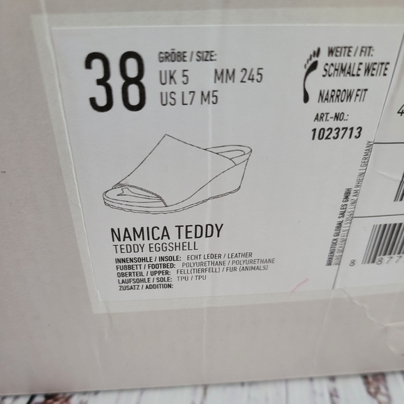 Papillio by Birkenstock Namica Teddy Eggshell Shearling Mules Slides NEW - Picture 7 of 14